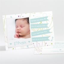 Faire-part naissance Carte mignonne personnalisable - 13,8 x 9,5 cm - Monfairepart