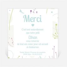 Remerciement naissance Carte mignonne personnalisable - 9,5 x 9,5 cm - Monfairepart