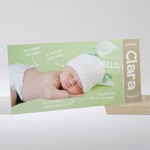 Faire-part naissance Bande dessinée pictogrammes personnalisable - 21 x 10 cm - Monfairepart