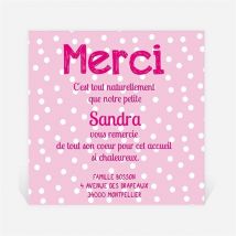 Remerciement naissance C est une sacré fille personnalisable - 9,5 x 9,5 cm - Monfairepart