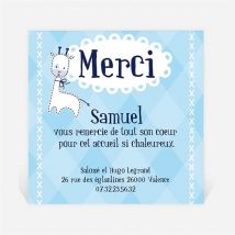 Remerciement naissance personnalisable - 9,5 x 9,5 cm - Monfairepart