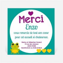 Remerciement naissance Jolie fleur photo personnalisable - 9,5 x 9,5 cm - Monfairepart