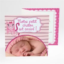 Faire-part naissance Original vintage avec photo personnalisable - 10 x 10 cm - Monfairepart