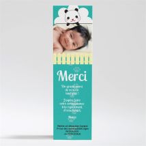 Remerciement naissance Notre Petit Panda personnalisable - 5,3 x 19,4 cm - Monfairepart
