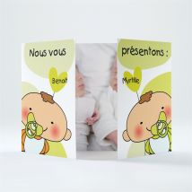 Faire-part naissance Nous vous présentons jumeaux personnalisable - 14,5 x 10,5 cm fermé - Monfairepart