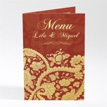 Menu mariage Inspiration Bollywood personnalisable - 10 x 14,5 cm - Monfairepart