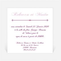Carton d'invitation mariage Dans un lit de roses personnalisable - 9,5 x 9,5 cm - Monfairepart