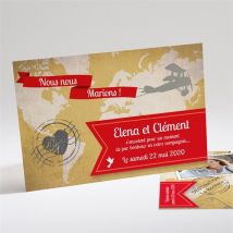 Faire-part mariage Carte postale voyage personnalisable - 21 x 14,5 cm - Monfairepart
