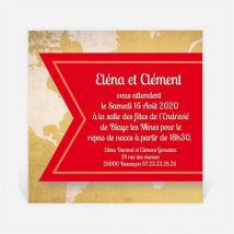 Carton d'invitation mariage Carte postale voyage personnalisable - 9,5 x 9,5 cm - Monfairepart