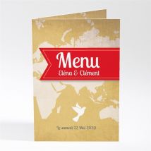 Menu mariage Carte postale voyage personnalisable - 10 x 14,5 cm - Monfairepart