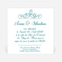 Carton d'invitation mariage invitation avec Photo original personnalisable - 9,5 x 9,5 cm - Monfairepart
