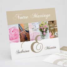 Faire-part mariage Tendance et photos personnalisable - 15 x 14 cm - Monfairepart