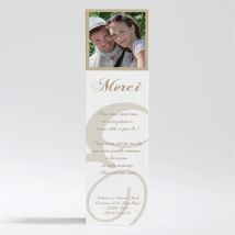 Carte de remerciement mariage Tendance et photos personnalisable - 5,3 x 19,4 cm - Monfairepart