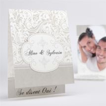 Faire-part mariage Beige vintage photo personnalisable - 10 x 15 cm - Monfairepart