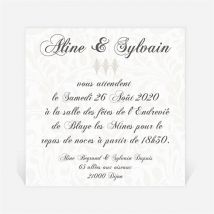Carton d'invitation mariage Beige vintage photo personnalisable - 9,5 x 9,5 cm - Monfairepart