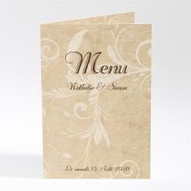 Menu mariage Imitation original beige personnalisable - 10 x 14,5 cm - Monfairepart