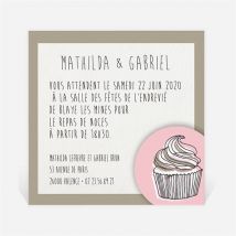 Carton d'invitation mariage Classique recto verso personnalisable - 9,5 x 9,5 cm - Monfairepart