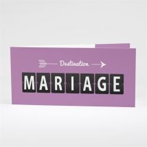Faire-part mariage Destination Mariage personnalisable - 21 x 10 cm fermé - Monfairepart
