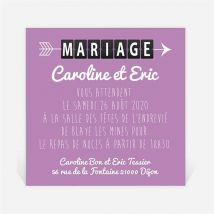 Carton d'invitation mariage Destination Mariage personnalisable - 9,5 x 9,5 cm - Monfairepart