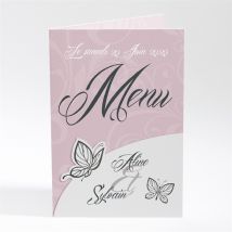Menu mariage Douceur et romantisme personnalisable - 10 x 14,5 cm - Monfairepart