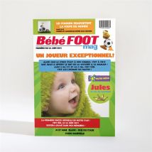 Faire-part naissance Bébé foot personnalisable - 9,5 x 13,8 cm - Monfairepart