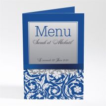 Menu mariage Motifs floraux et rubans chic personnalisable - 10 x 14,5 cm - Monfairepart
