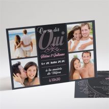 Faire-part mariage Programme vintage et ardoise personnalisable - 21 x 14,5 cm - Monfairepart