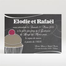 Carton d'invitation mariage Love cake personnalisable - 11 x 7,5 cm - Monfairepart