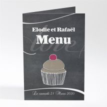 Menu mariage Love cake personnalisable - 10 x 14,5 cm - Monfairepart