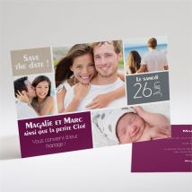 Faire-part mariage Mosaïque de nos photos personnalisable - 21 x 14,5 cm - Monfairepart