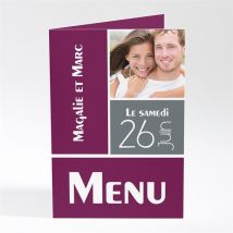 Menu mariage Mosaïque de nos photos personnalisable - 10 x 14,5 cm - Monfairepart