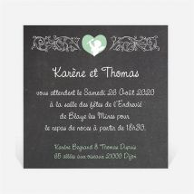 Carton d'invitation mariage Cupidon personnalisable - 9,5 x 9,5 cm - Monfairepart