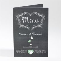 Menu mariage Cupidon personnalisable - Couleur Ardoise - 10 x 14,5 cm - Monfairepart