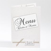Menu mariage Trompe l'oeil personnalisable - 10 x 14,5 cm - Monfairepart