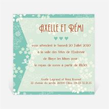 Carton d'invitation mariage Lui et Moi personnalisable - 9,5 x 9,5 cm - Monfairepart