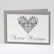 Faire-part mariage Coeur floral personnalisable - 14,5 x 10,5 cm - Monfairepart