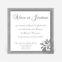 Carton d'invitation mariage Coeur floral personnalisable - 9,5 x 9,5 cm - Monfairepart