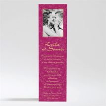 Carte de remerciement mariage Noir et violet personnalisable - 5,3 x 19,4 cm - Monfairepart