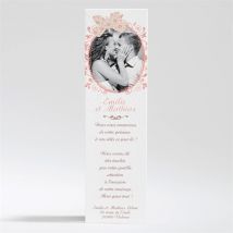 Carte de remerciement mariage Médaillon et banderoles personnalisable - 5,3 x 19,4 cm - Monfairepart