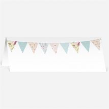 Marque-place mariage Médaillon et banderoles personnalisable - 9,5 x 4,2 cm - Monfairepart