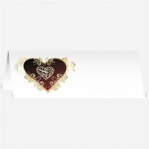 Marque-place mariage Rouge et or personnalisable - 9,5 x 4,2 cm - Monfairepart