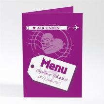 Menu mariage Air Union personnalisable - 10 x 14,5 cm - Monfairepart