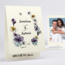 Faire-part mariage Farandole fleurie personnalisable - 10 x 15 cm - Monfairepart