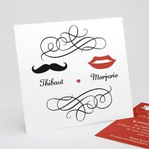 Faire-part mariage Elle & Lui Symboles personnalisable - 15 x 14 cm - Monfairepart