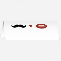 Marque-place mariage Elle & Lui Symboles personnalisable - 9,5 x 4,2 cm - Monfairepart
