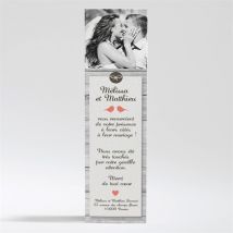 Carte de remerciement mariage Oiseaux vintage personnalisable - 5,3 x 19,4 cm - Monfairepart