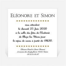 Carton d'invitation mariage Smoking et Talons personnalisable - 9,5 x 9,5 cm - Monfairepart
