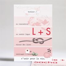 Faire-part mariage Le Joli Noeud du mariage personnalisable - 14,5 x 21 cm - Monfairepart