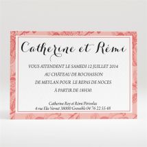 Carton d'invitation mariage Vintage et élégant personnalisable - Couleur Orange - 11 x 7,5 cm - Monfairepart