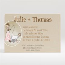 Carton d'invitation mariage Dans le droit Chemin personnalisable - 11 x 7,5 cm - Monfairepart
